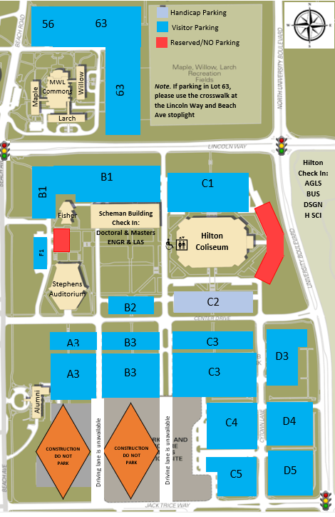 Parking Maps For Hilton Coliseum And Jack Trice Stadium Graduation